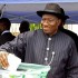 Pres. Goodluck Jonathan casts vote